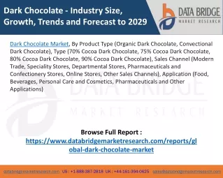 Dark Chocolate Market – Industry Trends and Forecast to 2029