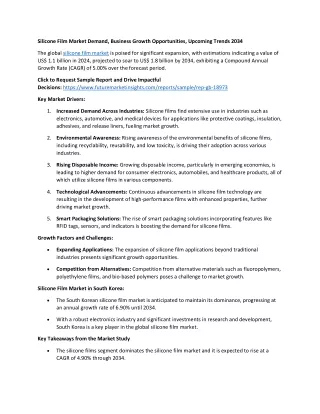 Silicone Film Market Demand