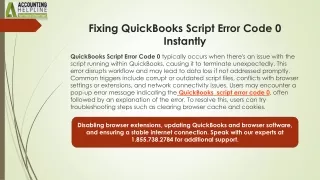 Expert Tips to Fix QuickBooks Script Error Code 0