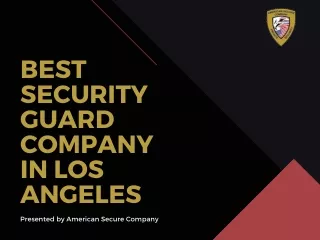 Best Security Guard Company in Los Angeles