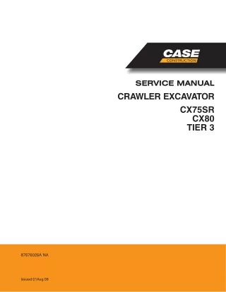 CASE CX80 TIER 3 CRAWLER EXCAVATOR Service Repair Manual