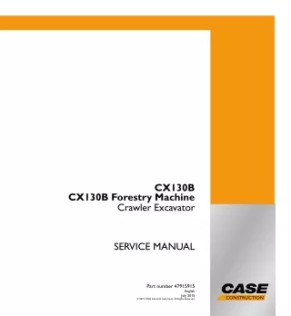 CASE CX130B Crawler Excavator Service Repair Manual