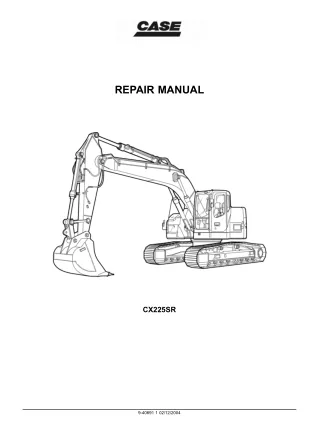 CASE CX225SR CRAWLER EXCAVATOR Service Repair Manual