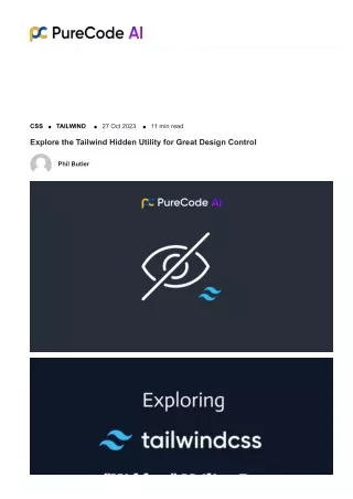 Explore the Tailwind Hidden Utility for Great Design Control - Blogs