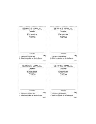 CASE CX330 Crawler Excavator Service Repair Manual 1