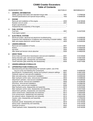 CASE CX460 CRAWLER EXCAVATOR Service Repair Manual