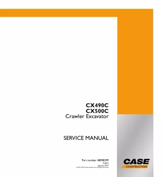 CASE CX490C Crawler excavators STD version (TIER 3) - Turkish market Service Repair Manual