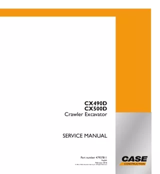 CASE CX490D (TIER4 FINAL) Crawler Excavator Service Repair Manual