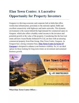 Elan Town Centre Gurgaon