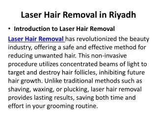 Laser Hair Removal in Riyadh, Saudi Arabia