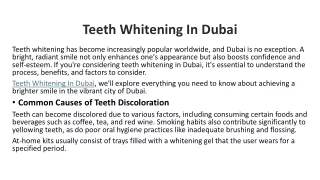 Zoom Teeth Whitening Dubai