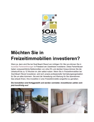 In Freizeitimmobilien investieren - Soal Beach Resorts Immobilien