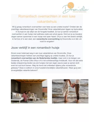 Romantische vakantiehuizen