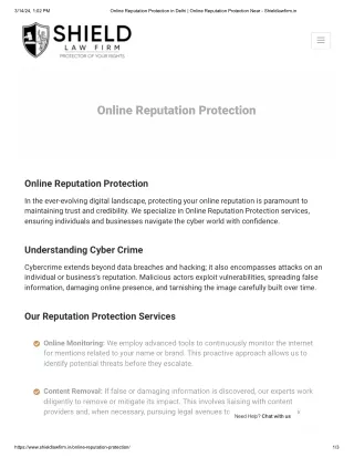 ​Online Reputation Protection in Delhi | Shield Law Firm