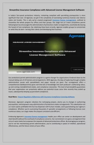 Efficient Insurance License Management And Compliance Platform