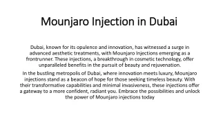 Maunjaro injections in dubai