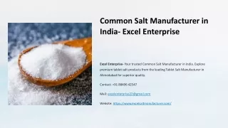 Common Salt Manufacturer in India, Best Common Salt Manufacturer in India