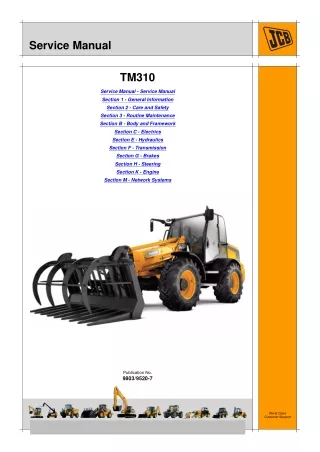 JCB TM310 TELESCOPIC WHEELED LOADER Service Repair Manual