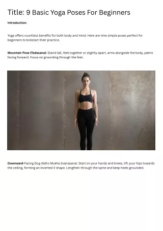 Title 9 Basic Yoga Poses For Beginners