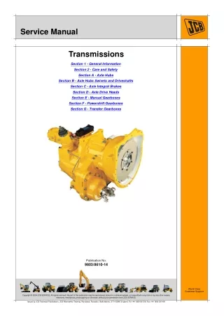JCB TRANSMISSION Service Repair Manual