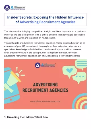 Insider Secrets, Exposing the Hidden Influence of Advertising Recruitment Agencies