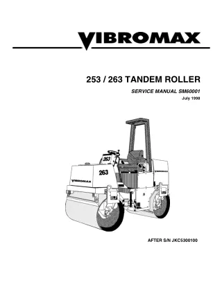 JCB VIBROMAX 253 Tandem Roller Service Repair Manual