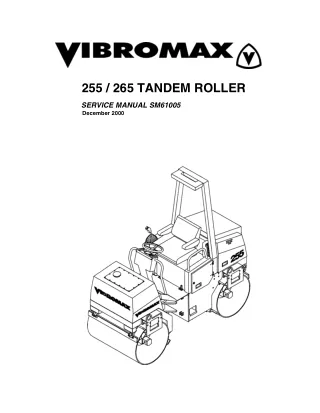 JCB VIBROMAX 255 TANDEM ROLLER Service Repair Manual