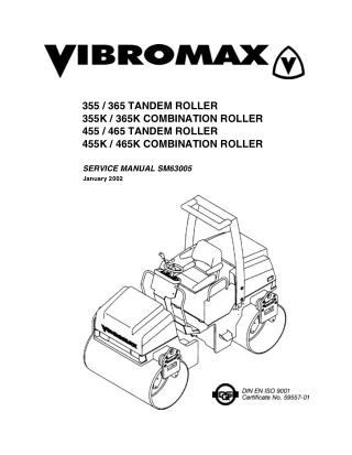 JCB VIBROMAX 365 Tandem Roller Service Repair Manual