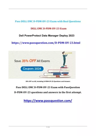 D-PDM-DY-23 Dell PowerProtect Data Manager Deploy 2023 Exam Questions