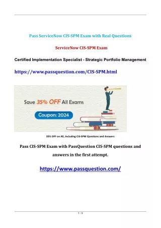 ServiceNow CIS-SPM Practice Test Questions