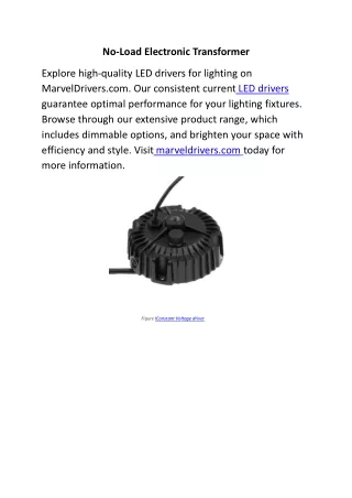 No Load Electronic Transformer