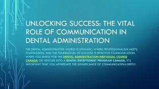 Unlocking Success The Vital Role of Communication in Dental Administration