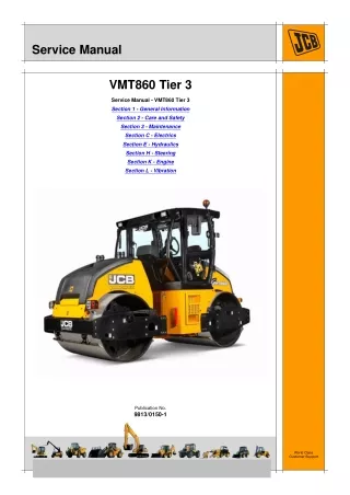 JCB VIBROMAX VMT860 TIER3 ROLLER Service Repair Manual SN 2802400