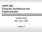 COMP 206: Computer Architecture and Implementation