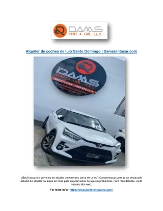 Alquiler de coches de lujo Santo Domingo | Damsrentacar.com