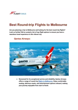 Best Round-trip Flights to Melbourne