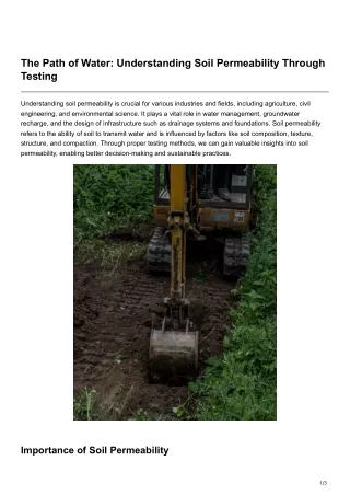 The Path of Water Understanding Soil Permeability Through Testing