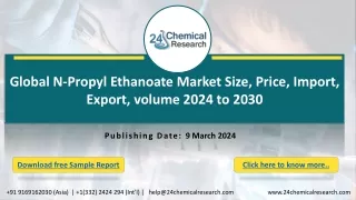 Global N-Propyl Ethanoate Market Size, Price, Import, Export, volume 2024 to 2030