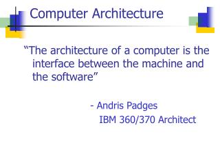 Computer Architecture