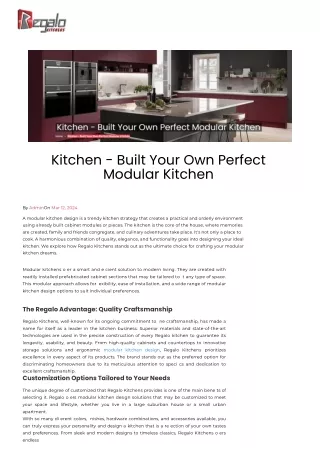 Kitchen - Build your own perfect modular kitchen