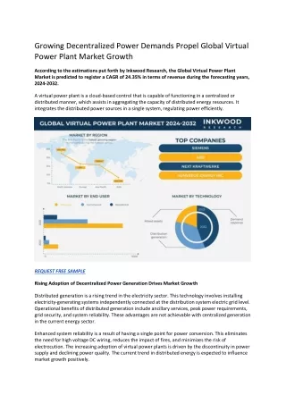 Growing Decentralized Power Demands Propel Global Virtual Power Plant Market