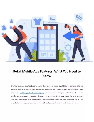 Retail Mobile App Features What You Need to Know