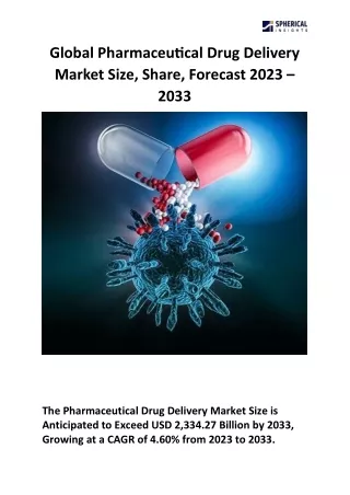 Global Pharmaceutical Drug Delivery Market Size
