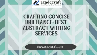 Crafting Concise Brilliance Best Abstract Writing Services