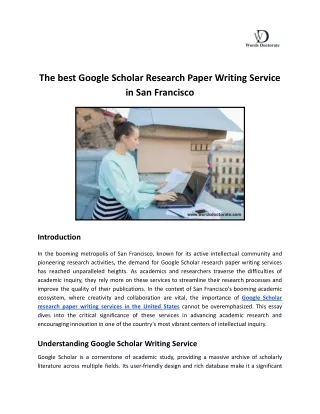 _ Google Scholar Research Paper Writing Service in San Francisco