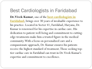 Best Cardiologists in Faridabad