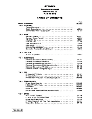 CASE IH CS325 Tractor Service Repair Manual