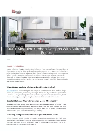 1000  Modular Kitchen Designs with Suitable Prices