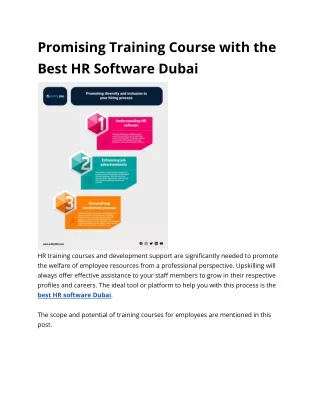 Promising Training Course with the Best HR Software Dubai