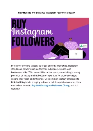 How Much Is It to Buy 1000 Instagram Followers Cheap